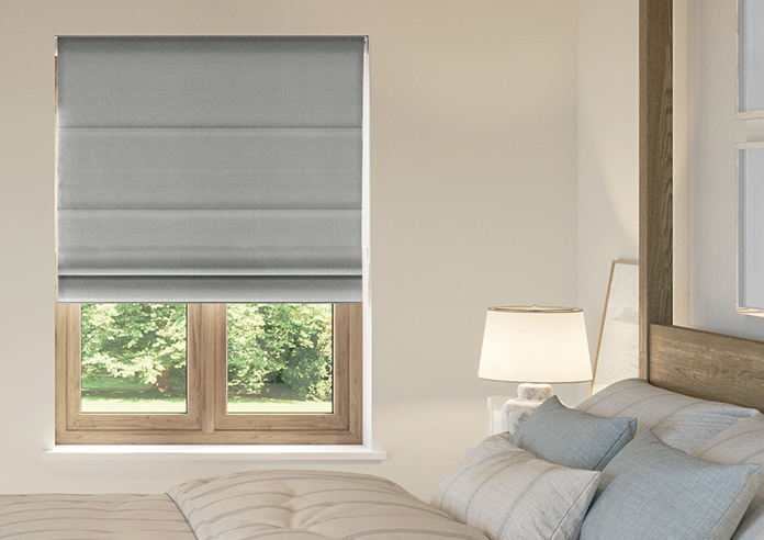 Roslin (Blackout), Lunar Grey - Motorised Roman Blind - Image 3